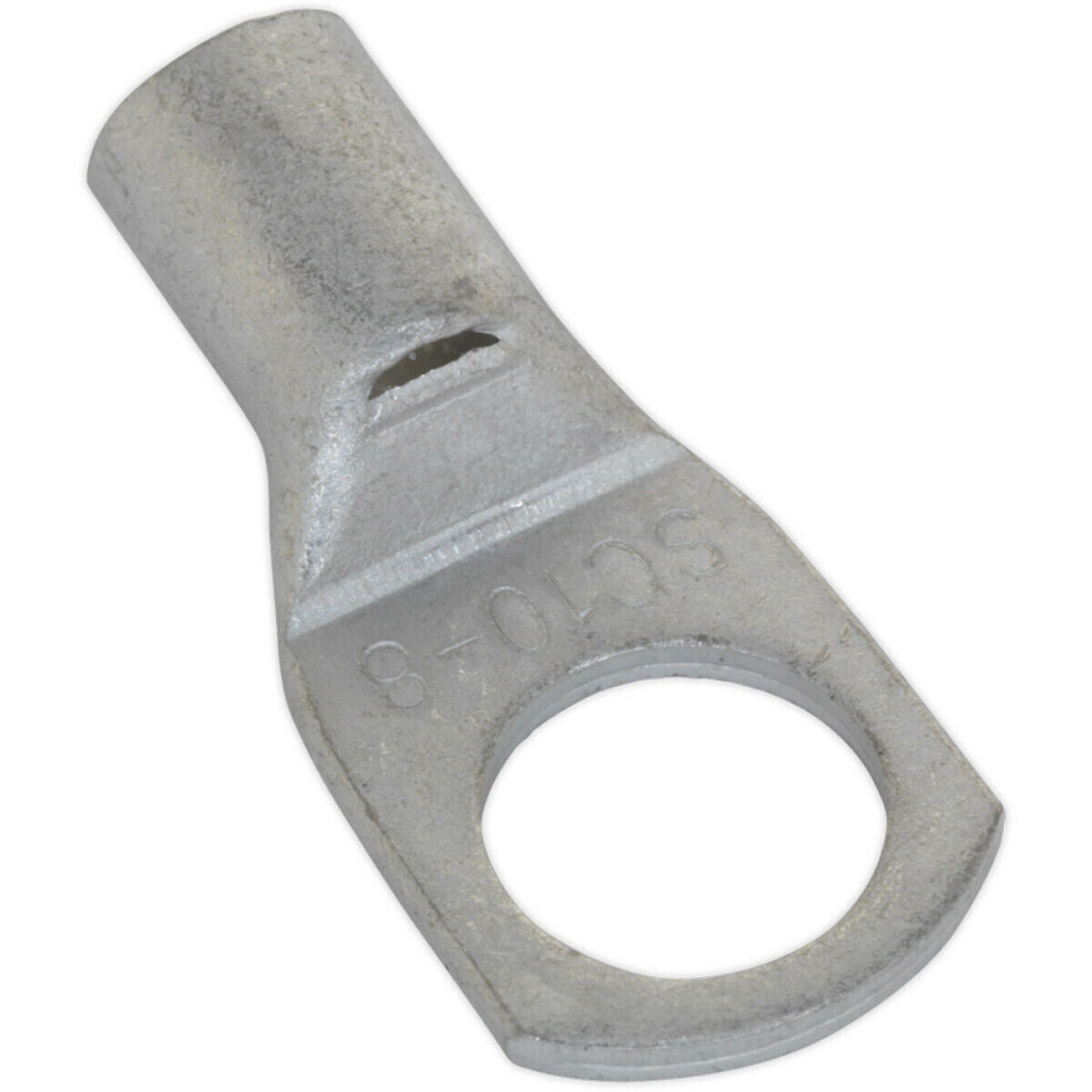 Loops 10 Pack Tin-Plated Copper Lug Terminal - 10Mm X 8Mm - Crimp Solder Cable Eyelet