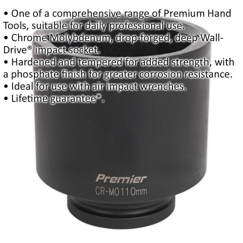 Loops 110mm Forged Deep Impact Socket - 1 Inch Sq Drive - Chromoly Wrench Socket 1
