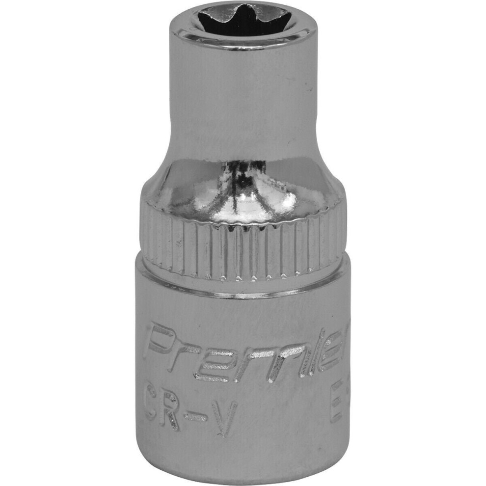 E6 Trx Star Socket Bit - 1/4" Square Drive - Premium Drop Forged Head Knurled 5056581917485