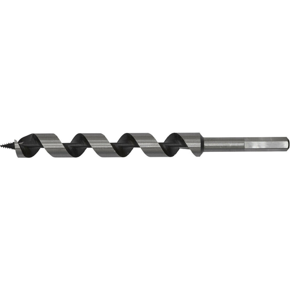 Loops 20 X 235Mm Hardened Auger Wood Drill Bit - Hexagonal Shank - Woodwork Timber