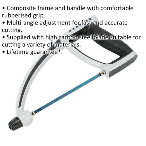 Loops 150mm Mini Hacksaw with Adjustable Blade - Rubber Grip - High Carbon Steel Blade 1