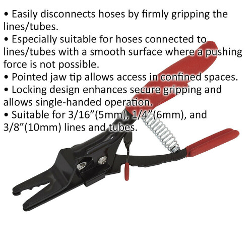 Loops Hose Removal Pliers - Hose Disconnection Tool - Locking Design - Pointed Jaw Tip 1