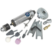 Air Tyre Buffer Kit - Aluminium Cased Air Motor - 22000 RPM - 1/4" BSP Inlet