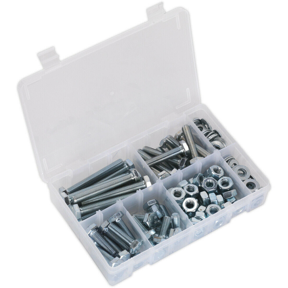 150 Piece Setscrew Nut & Washer Assortment - High Tensile Steel - M10 Metric