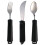 3 Piece Bendable Cutlery Set - Fork Knife and Spoon - Diswasher Safe - Black 1