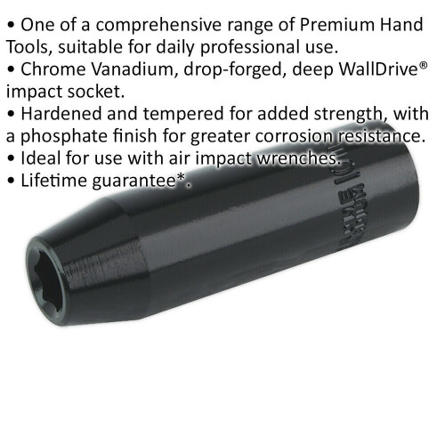 Loops 10mm Forged Deep Impact Socket - 1/2 Inch Sq Drive Chrome Vanadium Wrench Socket 1