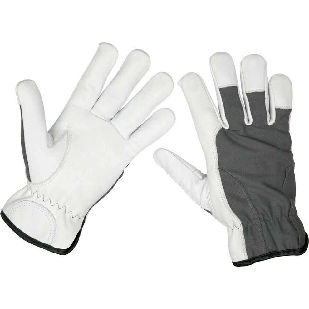 Loops Pair Premium Cool Hide Gloves - Large - Full Cowhide - Breathable Grain