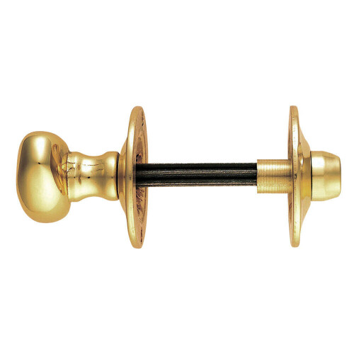 Loops Oval Thumbturn Lock With Coin Release Handle On 36mm Rose Polished Brass 1