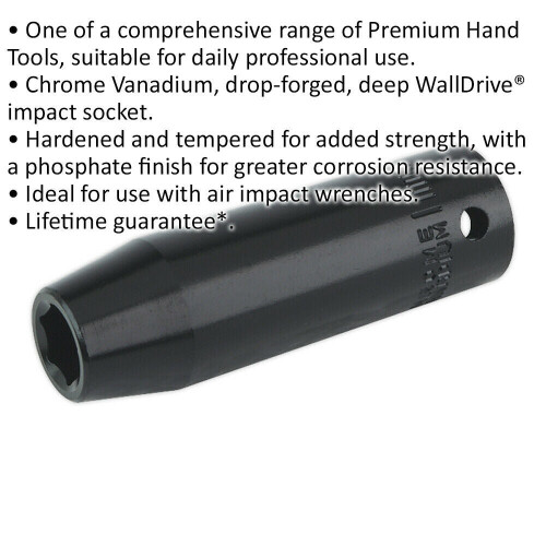 Loops 11mm Forged Deep Impact Socket - 1/2 Inch Sq Drive Chrome Vanadium Wrench Socket 1