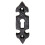 Loops Fleur de Lys Pattern Antique Escutcheon Lock Profile 83 x 29mm Black Antique 2
