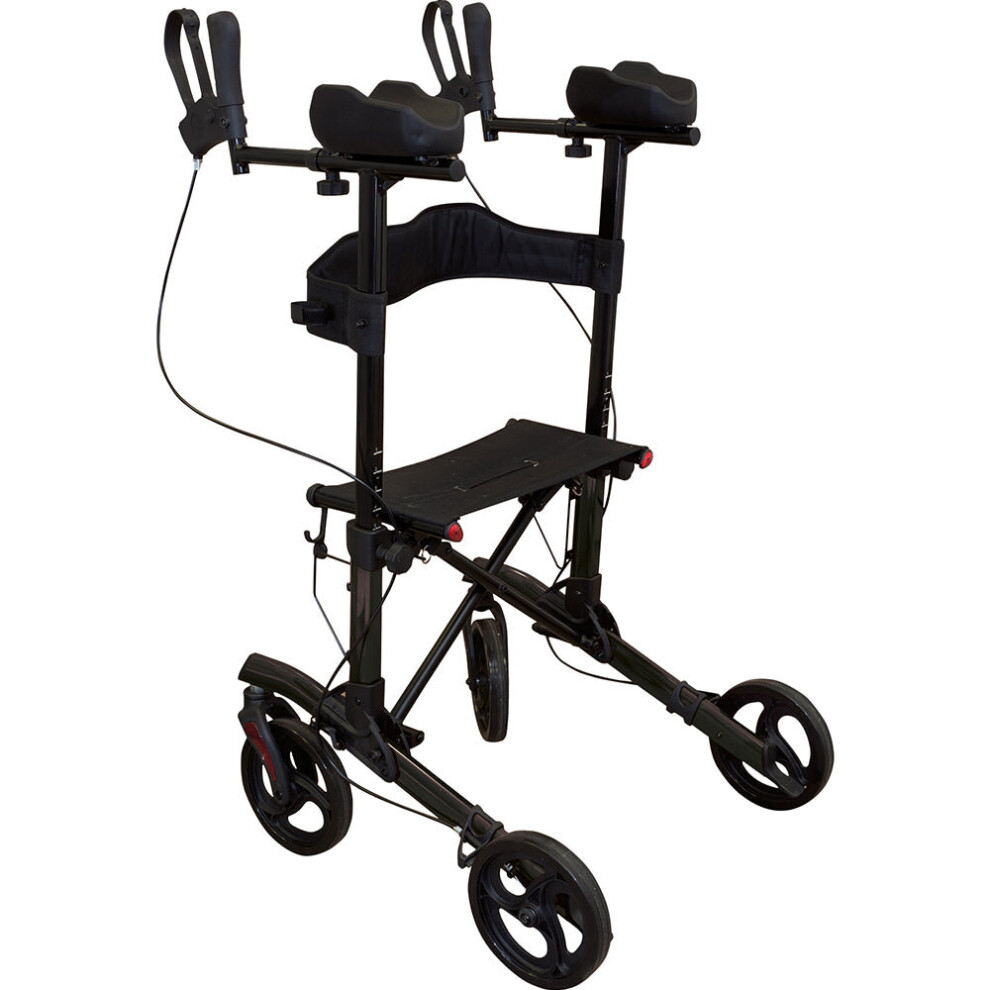 Loops Black Lightweight Aluminium Forearm Rollator Mobility Aid - 136Kg Weight Limit