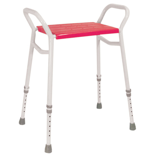Heavy Duty Aluminium Shower Stool - Height Adjustable - Sturdy Side Handles 2