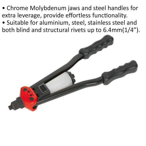 Loops Heavy Duty Riveter with Collection Bowl - Adjustable Nozzle Rivet Gun - Pump Pop 1