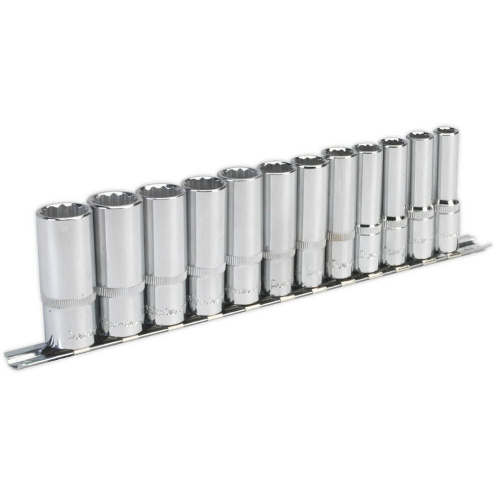 Loops 12 Pack - Deep Socket Set - 3/8" Metric Square Drive - 12 Point Walldrive Torque