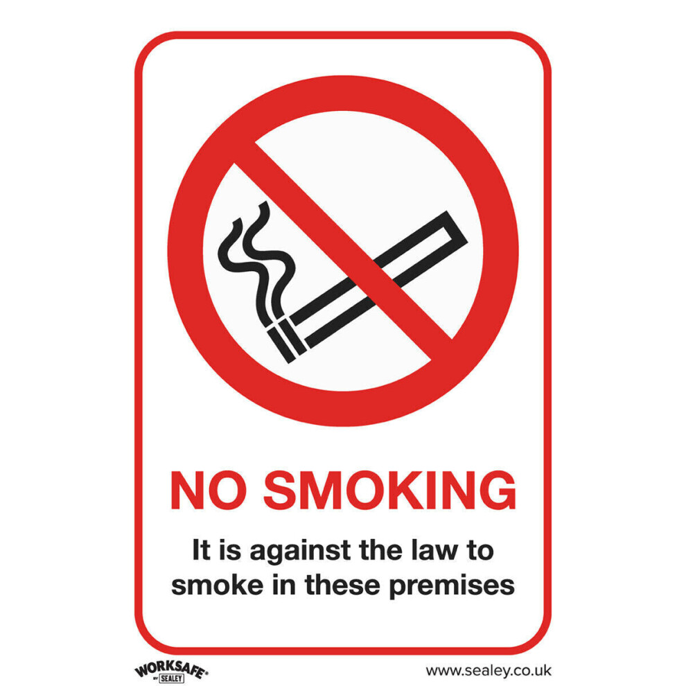 1x NO SMOKING (ON PREMESIS) Safety Sign - Rigid Plastic 148 x 210mm Warning