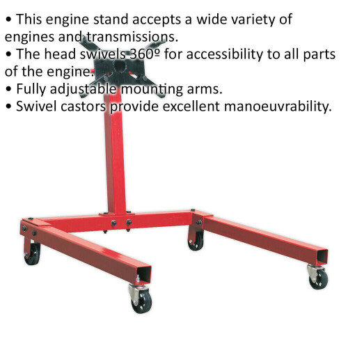 Loops Engine Support Stand - Adjustable Mounting Arms - 550kg Weight Limit - Castors 1