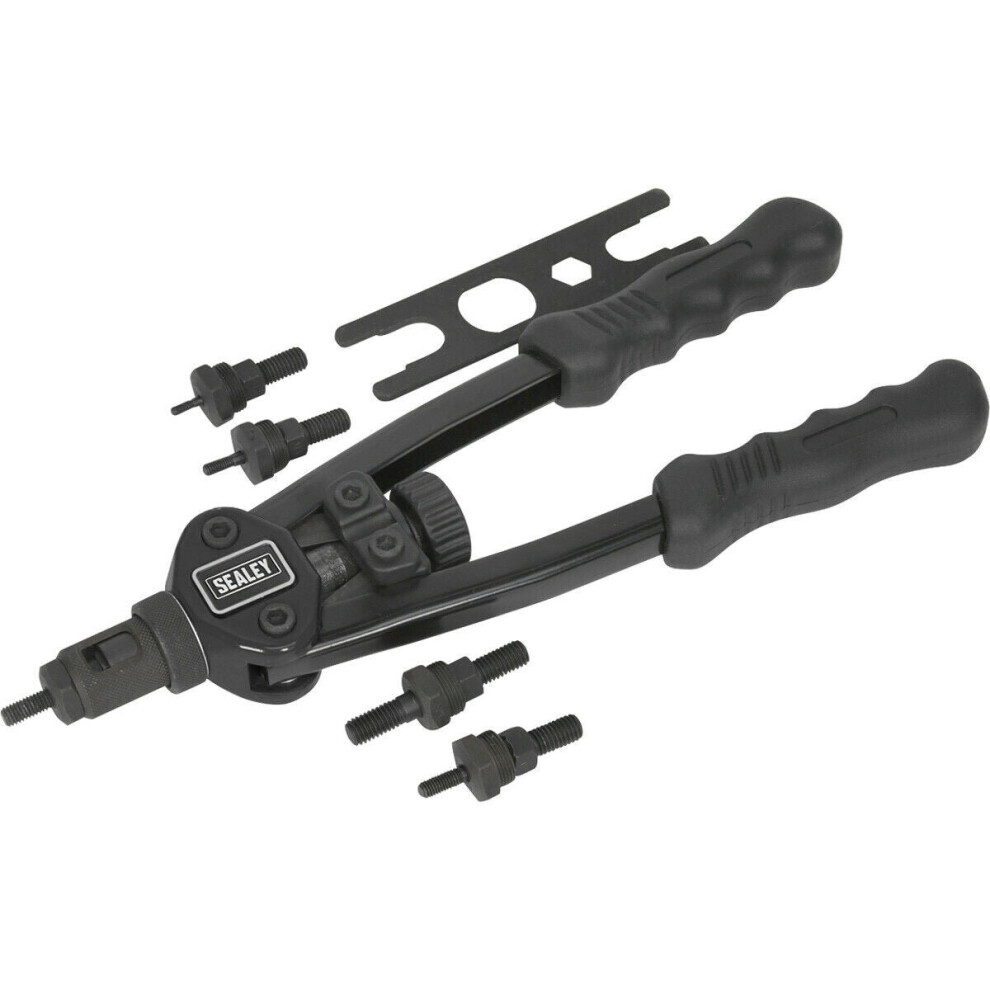 Heavy Duty Short Arm Threaded Nut Riveter - Adjustable Nozzle Compact Rivet Gun 5056524243701