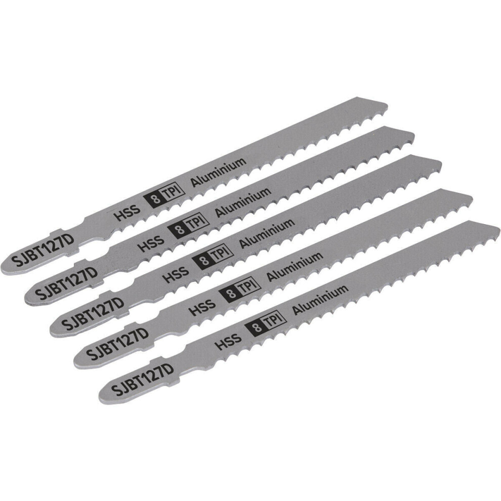5 Pack - 100Mm Aluminium Jigsaw Blades - 8 Tpi Milled & Wavy Teeth Precision Cut 5056581919199
