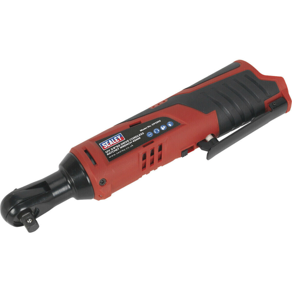 12V Cordless Ratchet Wrench - 3/8" Sq Drive - BODY ONLY - Variable Speed Control