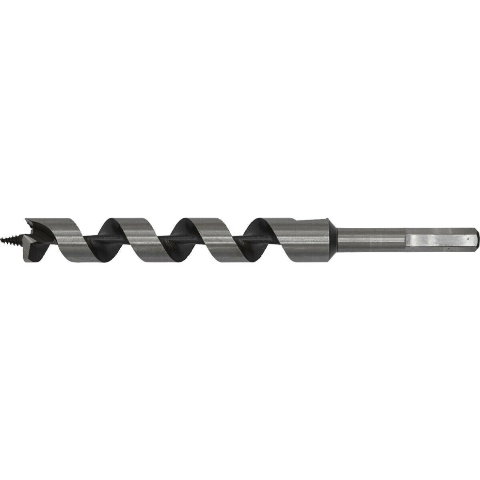 22 x 235mm Hardened Auger Wood Drill Bit - Hexagonal Shank - Woodwork Timber