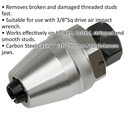 Loops Impact Stud Extractor - 3/8" Sq Drive - Broken & Damaged Studs - Chromoly Jaws 1