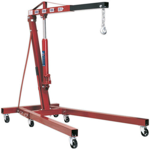 Loops 2 Tonne Folding Engine Crane - Hydraulic Bottle Jack - Foldaway Design