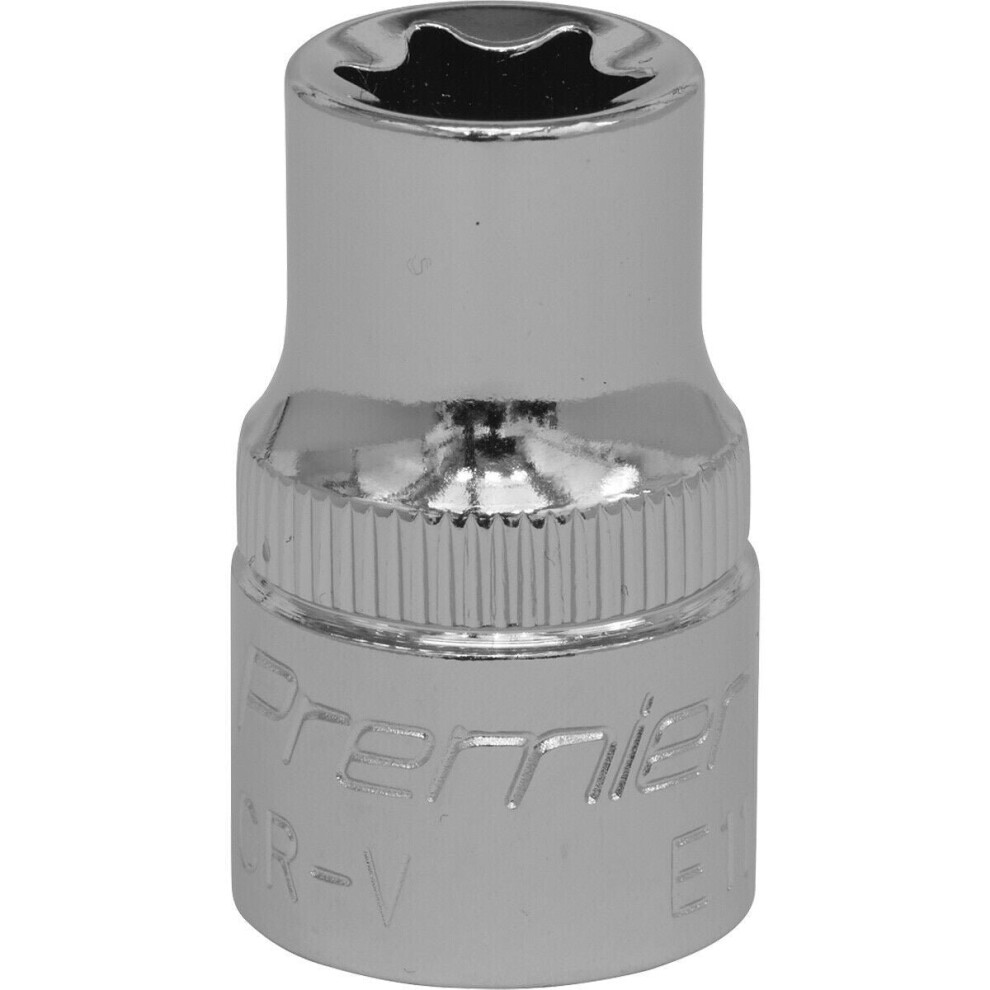 E11 TRX Star Socket Bit - 3/8" Square Drive - PREMIUM Drop Forged Head Knurled