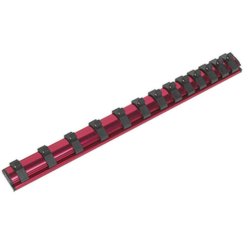 Loops 1/4" Square Drive Bit Holder - 13x Socket Capacity - Retaining Rail Bar Storage 2