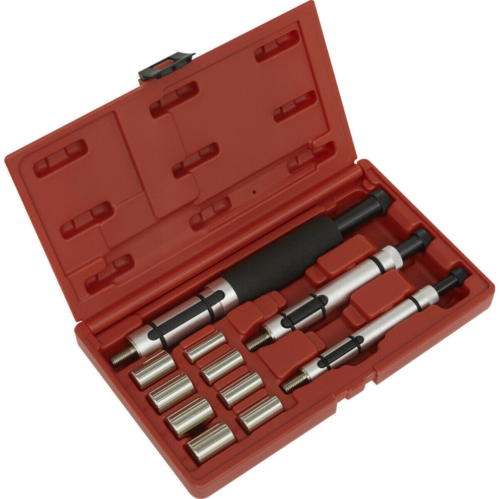 Loops 11 Pc Clutch Alignment Tool Set - Interchangeable Spigot Adaptors - Screw Action