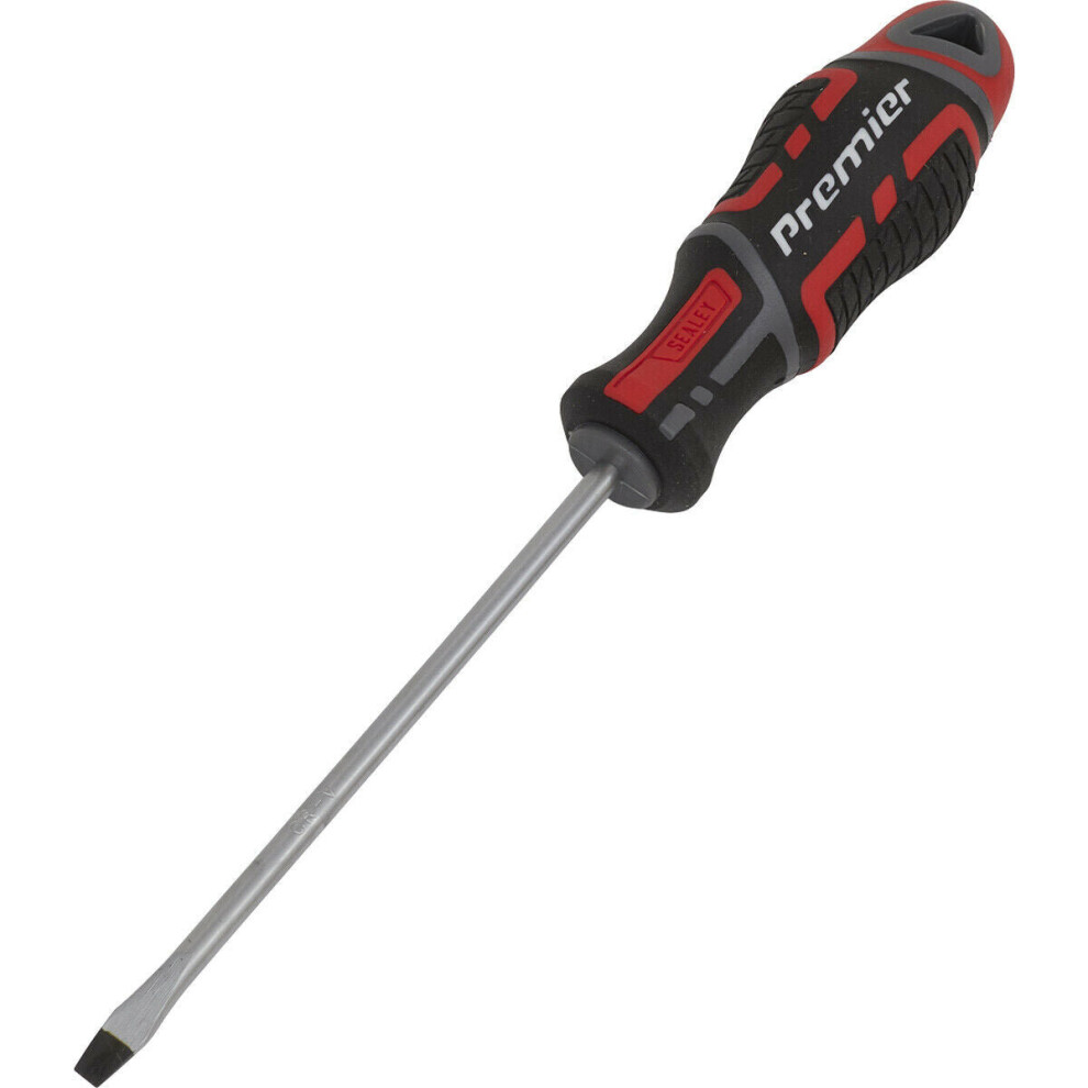 PREMIUM Slotted 4 x 100mm Screwdriver - Ergonomic Soft Grip - Magnetic Tip