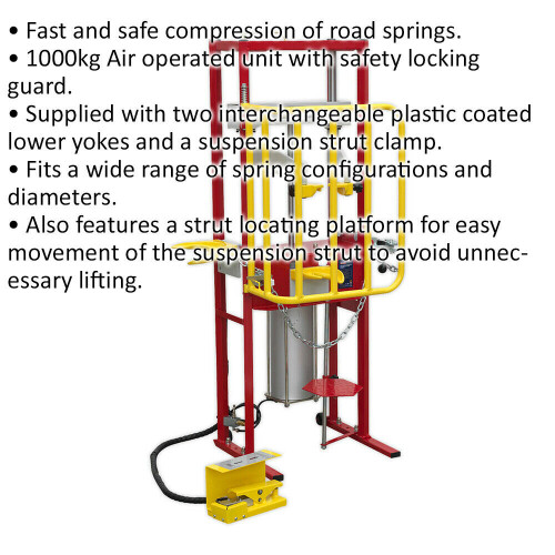 Loops 1000KG AIR Coil Spring Compressor Station - Standing Suspension Strut Clamp Tool 1