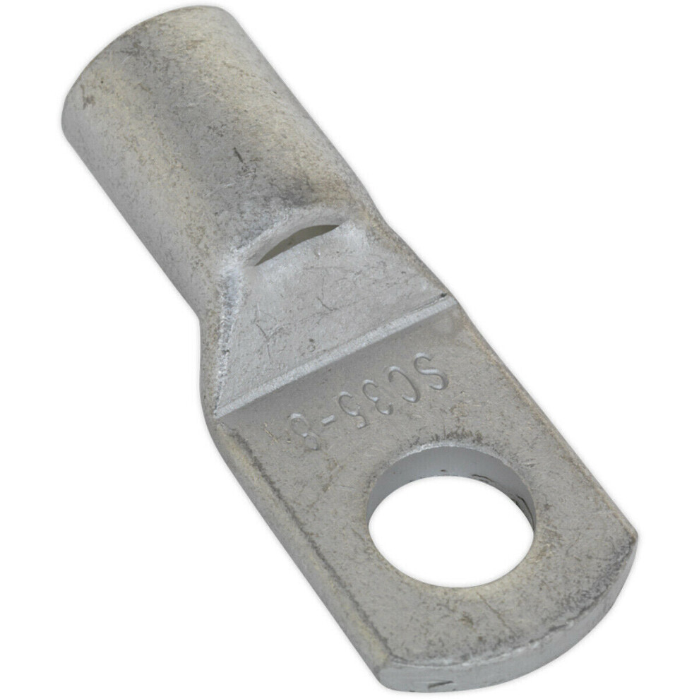 10 Pack Tin-Plated Copper Lug Terminal - 35Mm X 8Mm - Crimp Solder Cable Eyelet 5056524286654
