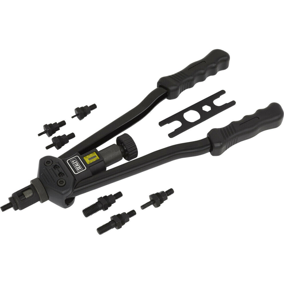 Loops Heavy Duty Long Arm Threaded Nut Riveter - Adjustable Nozzle 410Mm Reach Rivet