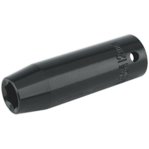 Loops 12mm Forged Deep Impact Socket - 1/2 Inch Sq Drive Chrome Vanadium Wrench Socket