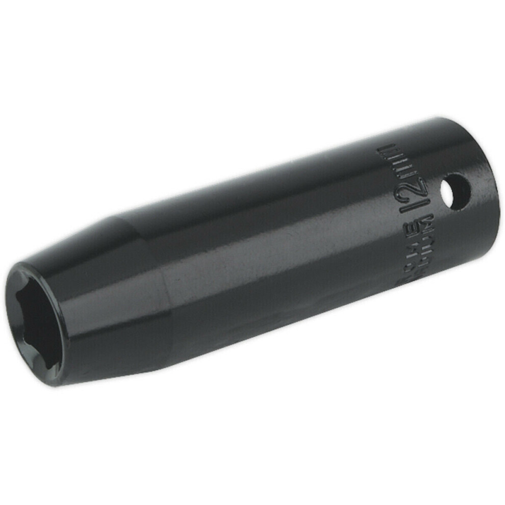 Loops 12Mm Forged Deep Impact Socket - 1/2 Inch Sq Drive Chrome Vanadium Wrench Socket