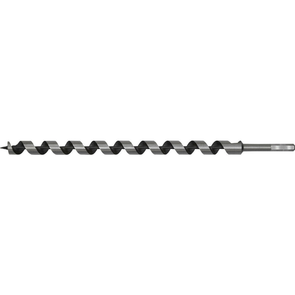 Loops 22 X 460Mm Hardened Auger Wood Drill Bit - Hexagonal Shank - Woodwork Timber