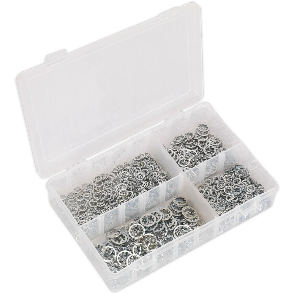 1000 Piece Internal Serrated Lock Washer Assortment - M5 To M10 - Storage Box 5056524238059