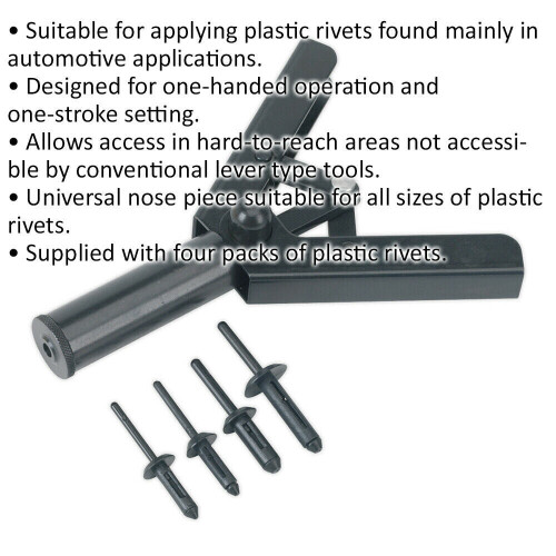 Loops Plastic Riveting Kit - Universal Nose Piece - One-Hand Operation - Various Sizes 1