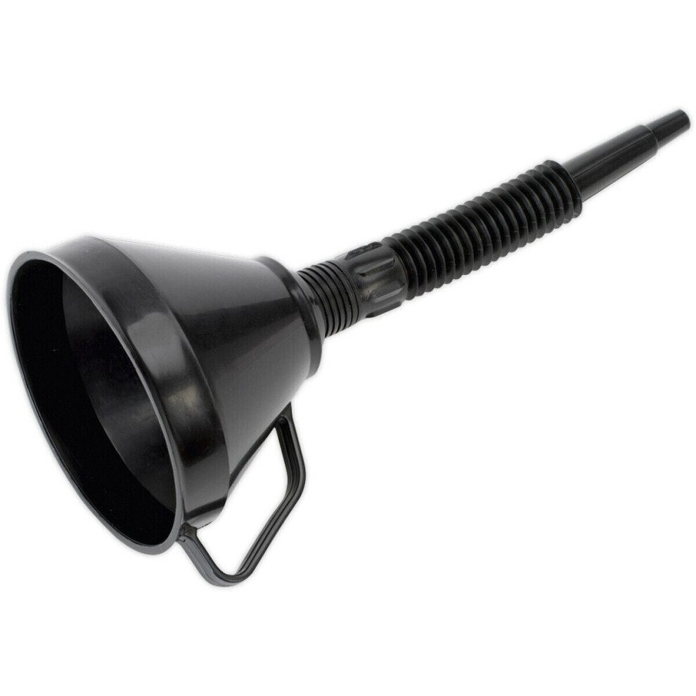 Loops 160Mm Funnel With Flexible Spout & Filter - Integrated Handle - Removeable Spout
