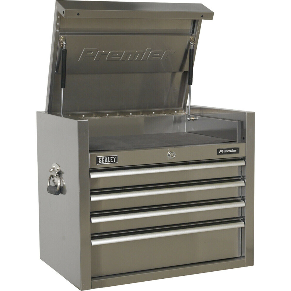 Loops 675 X 460 X 565Mm Premium Stainless Steel Topchest Tool Chest - 4 Drawer Storage