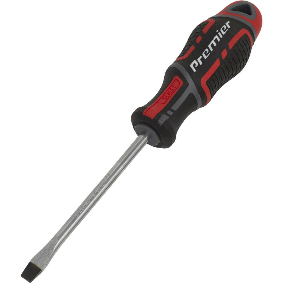 PREMIUM Slotted 6 x 100mm Screwdriver - Ergonomic Soft Grip - Magnetic Tip-image-OPC-P8WJYDM-NEW
