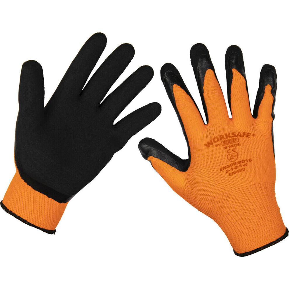 Loops 120 Pairs Latex Coated Foam Gloves - Large - Improved Grip Lightweight Safety
