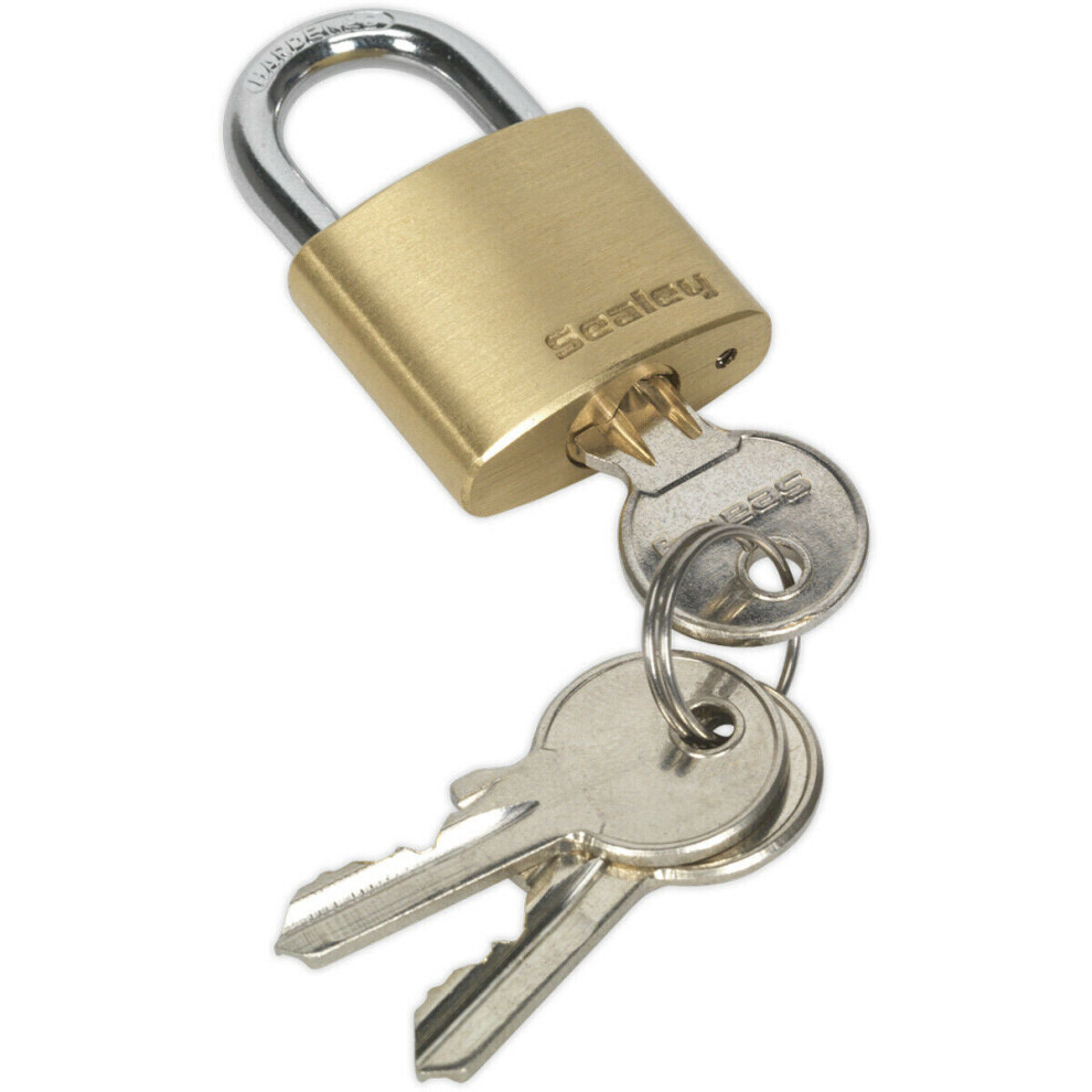 Loops 30Mm Solid Brass Padlock 5Mm Hardened Steel Shackle - 3 Keys Security Unit Lock