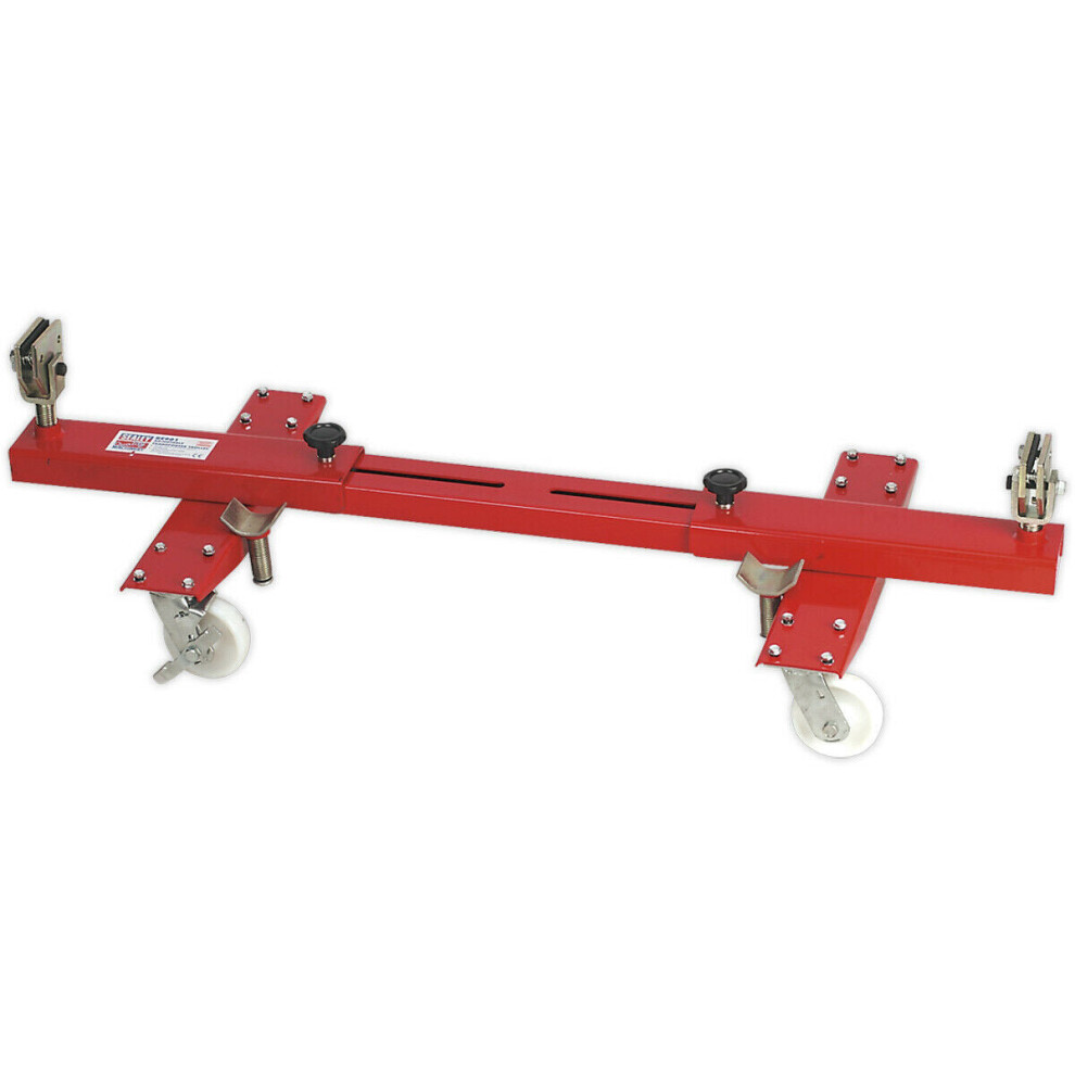 2 Tonne Adjustable Vehicle Trolley - Steel Frame Vehicle Support - Nylon Castors