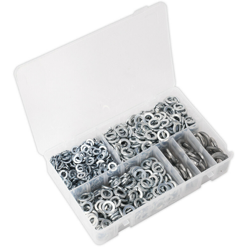 1010 Piece Spring Washer Assortment - M6 to M16 - Partitioned Storage Box