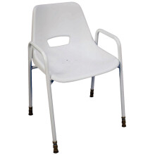 Portable Moulded Shower Chair - Tubular Steel Frame - 450mm Height - Stackable