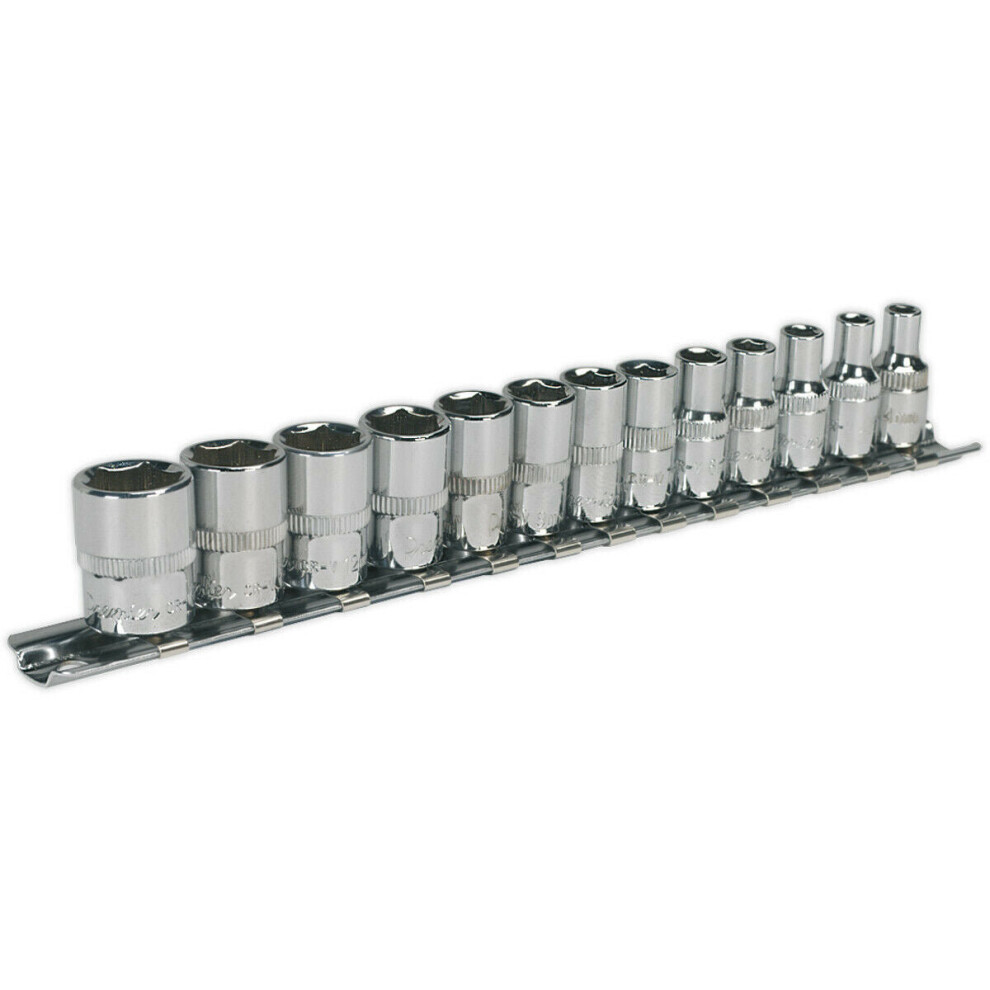New Loops Pack Socket Set - 1/4" Metric Square Drive - 6 Point Walldrive High Torque Metric-Imperial-Hand-Tool-Set-Heavy-Duty-Garage Size 13