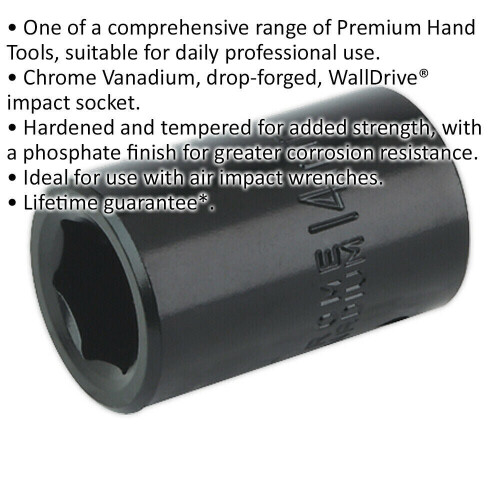 Loops 14mm Forged Impact Socket - 1/2 Inch Sq Drive - Chrome-Vanadium Wrench Socket 1