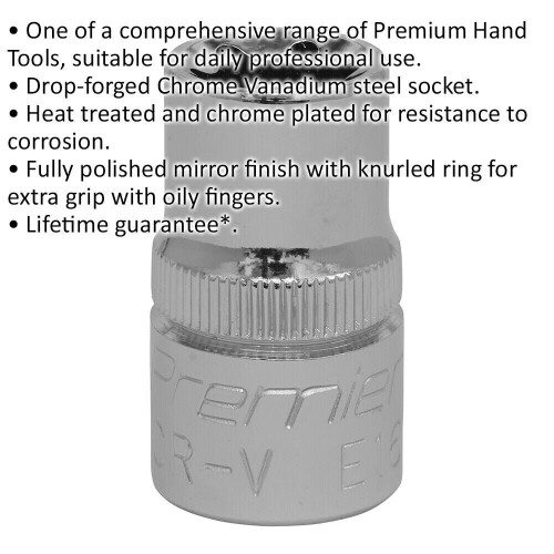 Loops E16 TRX Star Socket Bit - 1/2" Square Drive - PREMIUM Drop Forged Head Knurled 1