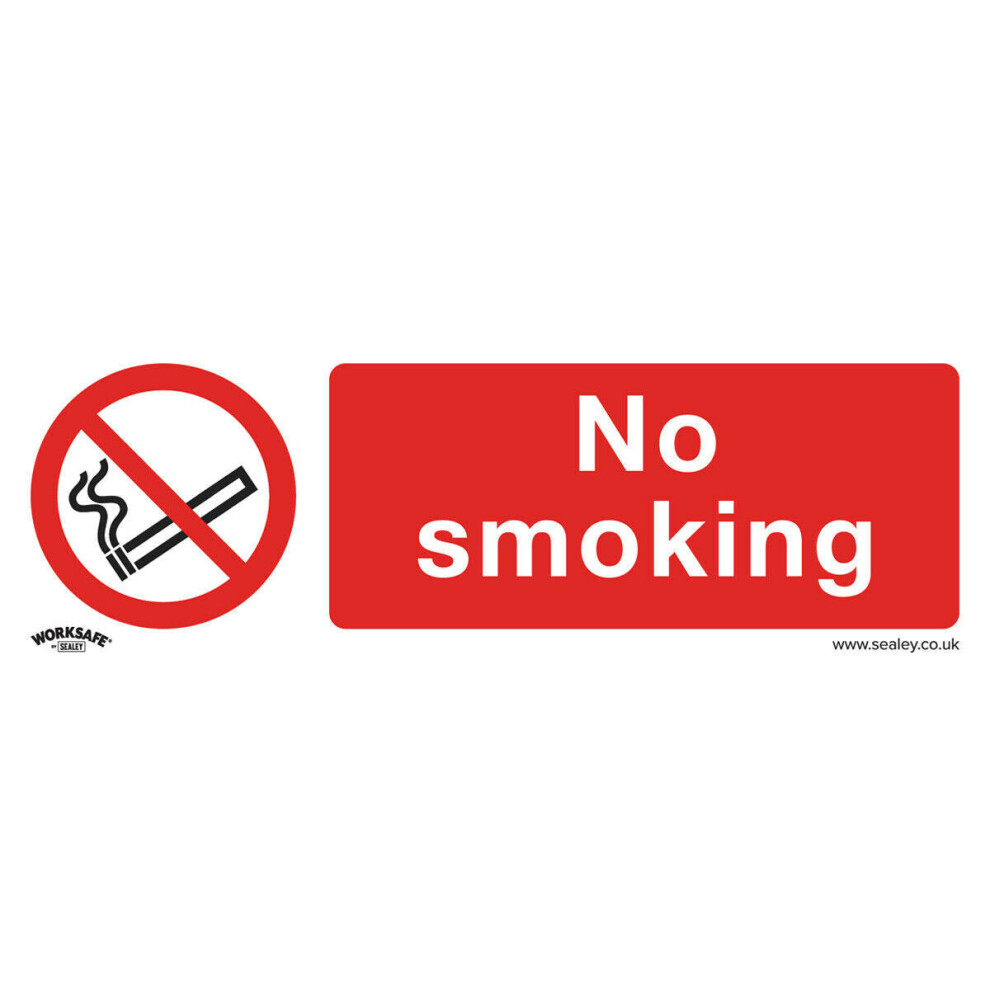 1x NO SMOKING Health & Safety Sign - Rigid Plastic 300 x 100mm Warning Plate